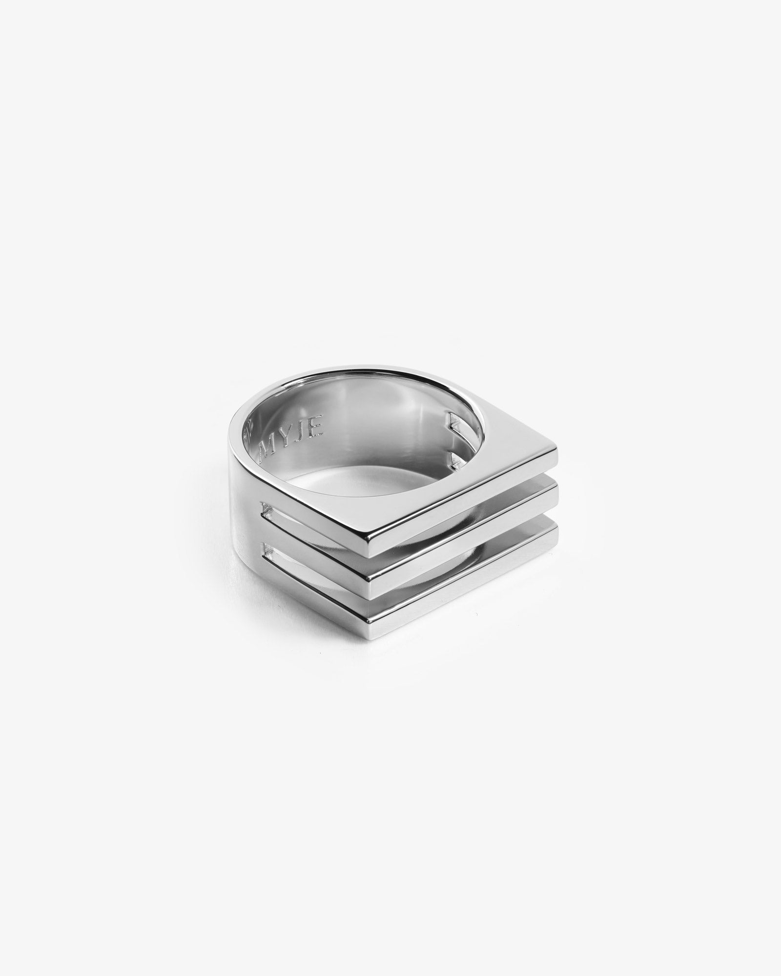 Triple Block Ring Silber